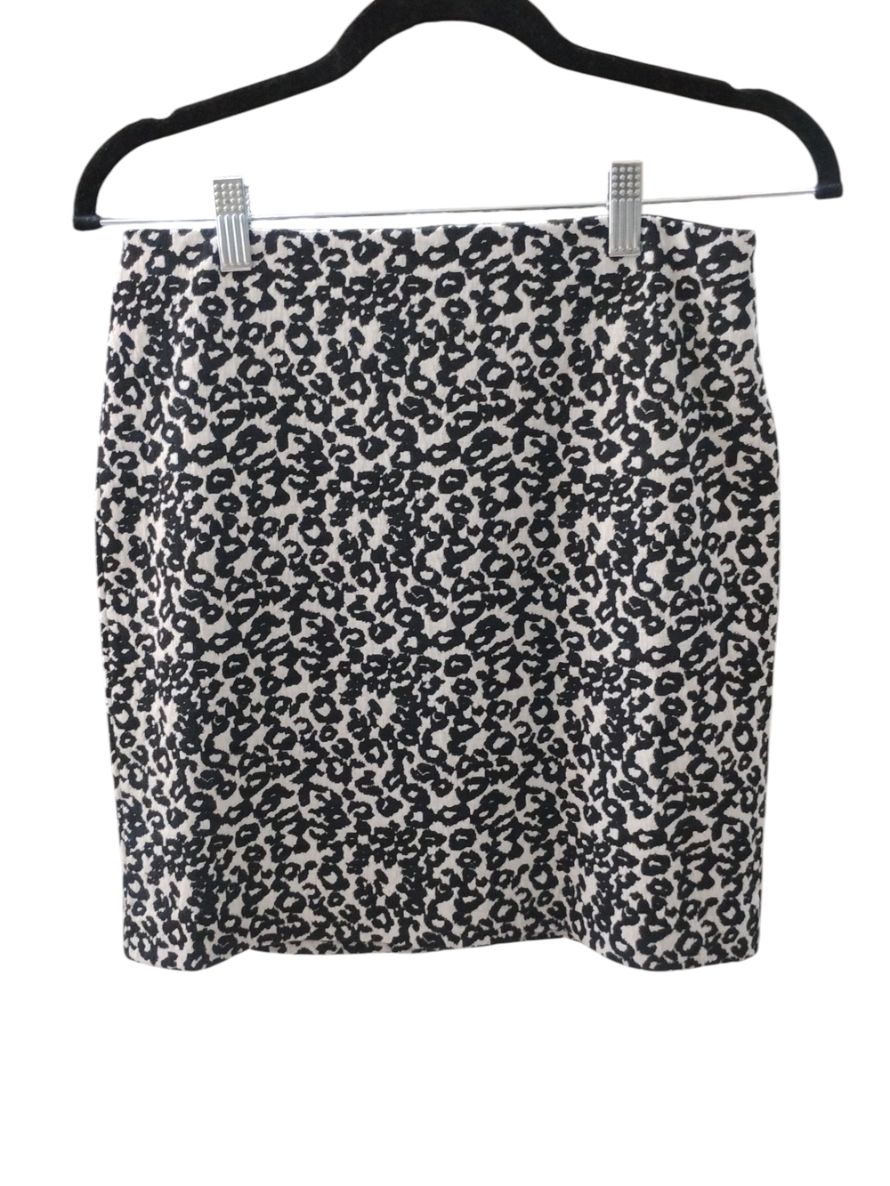 Express Black & White Leopard-Print Mini Skirt SZ XS